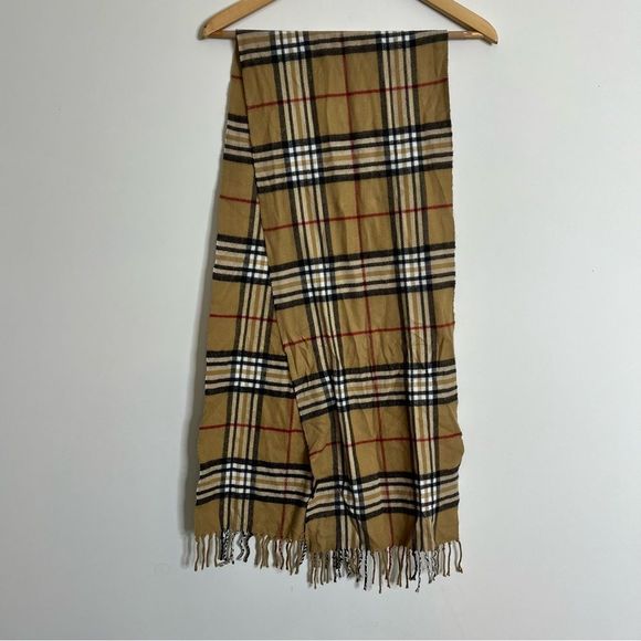 Nova Check Plaid Scarf Cashmere Feel Italy Design Fringed Scarf Wrap 13x70 - Picture 3 of 6